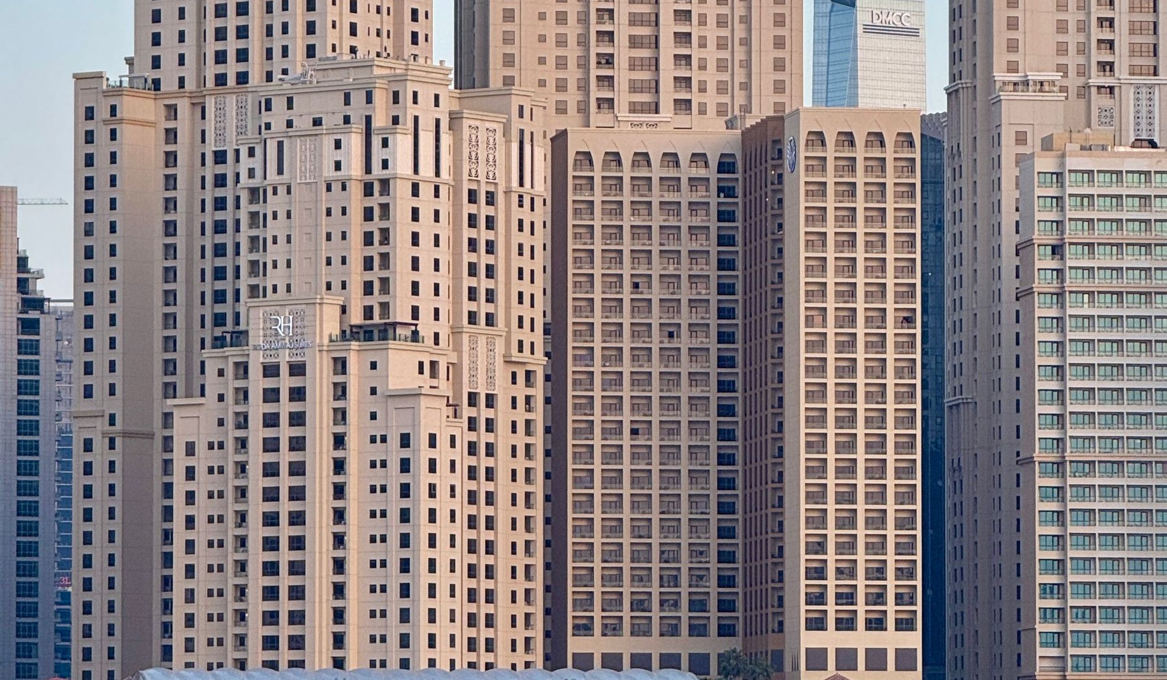 Dubai marina skyline and waterfront